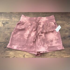 Hippie Rose Blush Tie-Dye Athletic Shorts with Pockets